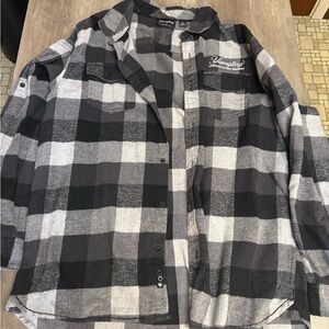 Men's Black and Gray Checkered Casual Shirt